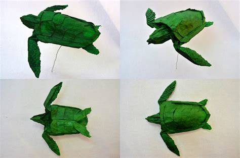 Origami Sea Turtle Designed And Folded By Me From One Uncu Flickr
