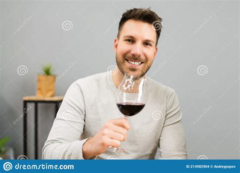 Man Drinking Wine Alcohol Stock Photo Image Of Leisure 214982904