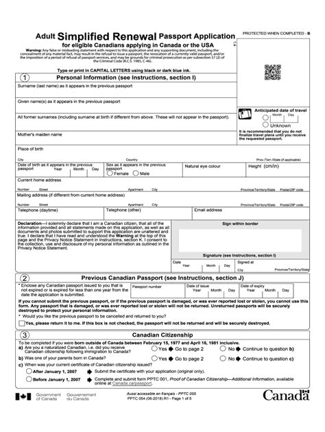 Canadian Passport Application Form Fill Out And Sign Online Dochub
