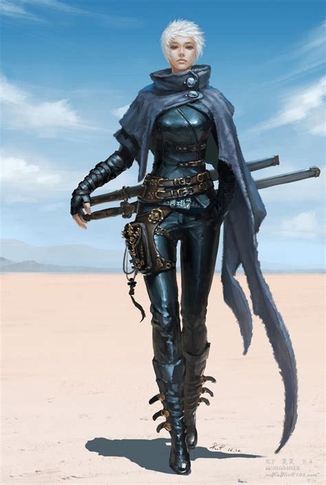Woman In Leather Armor In Desert Popular In 2019 Character Art
