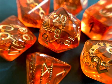 Gear And Wheel Dnd Dice Set For Dungeons And Dragons D20 Polyhedral Dice