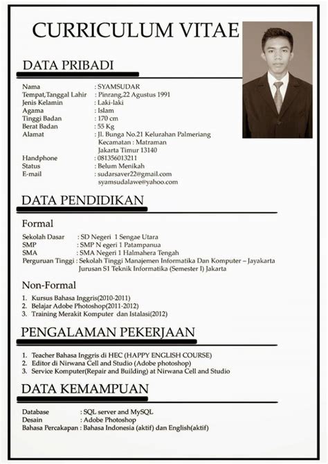 25 Contoh CV Lamaran Kerja Yang Menarik Dan Cara Membuatnya Yang Baik