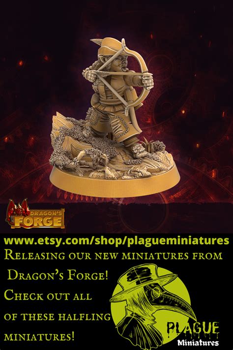 Female Halfling Miniature With Bow And Arrow 9 Poses 32mm Etsy In