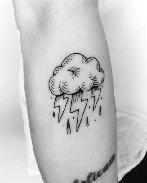 Lightning Cloud Tattoo Inked On The Forearm Cloud Tattoo Ink Tattoo