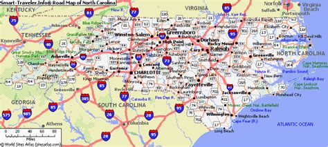 North Carolina Map With Cities And Towns List Cities Towns North Carolina Carolina Map Directory