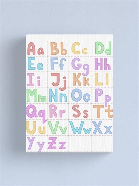 Multycolored Funny English Alphabet With Letters Icons Canvas Print