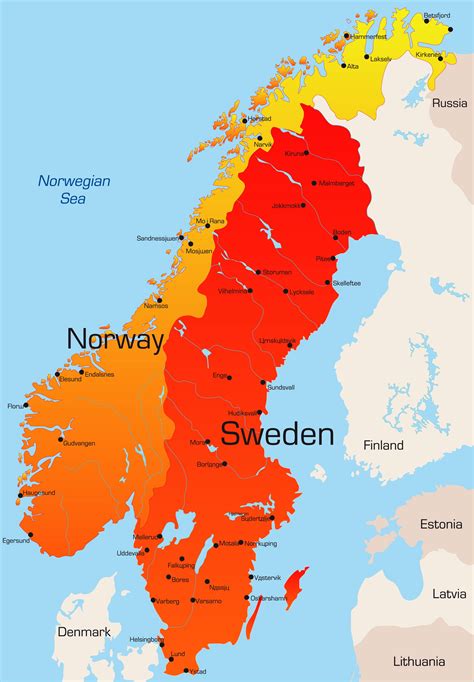 Road Map Norway Sweden