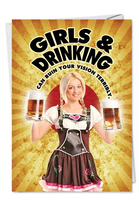 Celebrate any birthday with these cute birthday quotes! Girls And Drinking Funny Talk Bubbles Happy Birthday Card