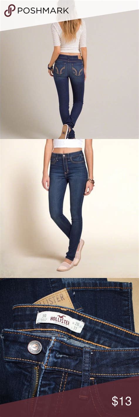 Dark Hollister High Waisted Jeans In Good Condition Hollister Jeans