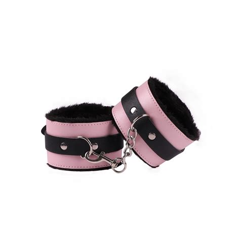 Sexy Adjustable Pu Leather Plush Handcuff Ankle Cuff Pcs Restraints Bondage Sex Toy