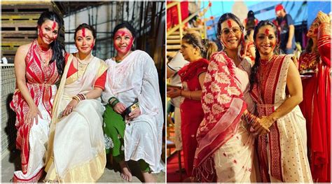 Inside Rani Mukerji Kajols Sindoor Khela Festivities Watch Video