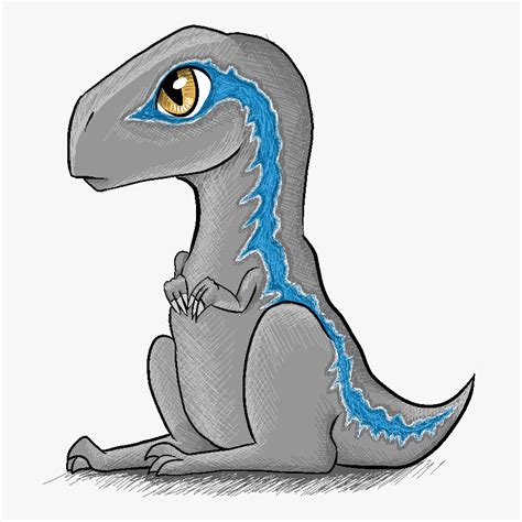 How To Draw Velociraptor Blue Raptor Dinosaur From Jurassic World And Park Easy Step By Step