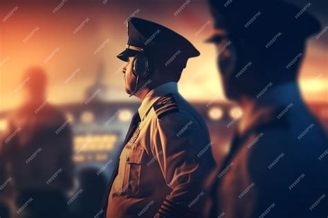 Premium AI Image | Pilots and flight attendants prepare an airplane on