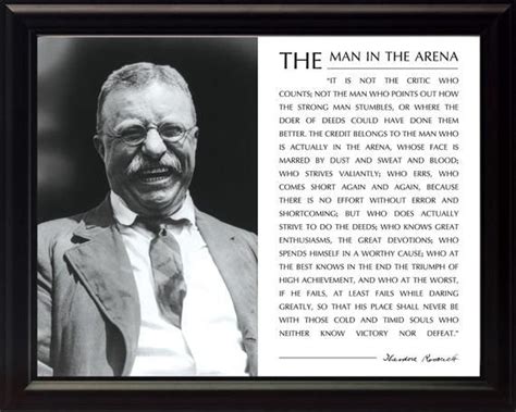 Theodore Teddy Roosevelt Man In The Arena Quote Etsy Obama Quote