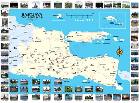 Map Of East Java Peta Jawa Timur East Java Tourism Map