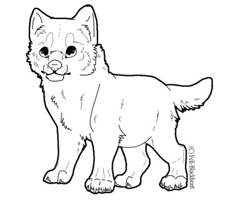 Free Psd Wolf Pup Lineart By Fells Adopts On Deviantart