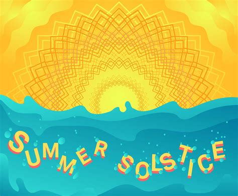 Summer Solstice Vector With Sea Vector Art And Graphics