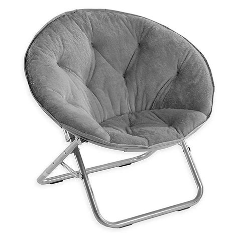 Folding Fur Saucer Chair In Grey in 2020 | Couch, loveseat ... Garden deck & folding chairs.