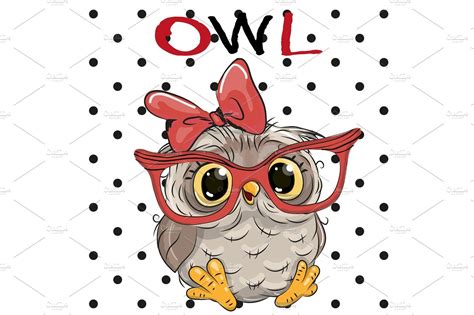 Cute Owl With Glasses ~ Illustrations ~ Creative Market