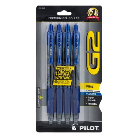 Save On Pilot G2 Premium Gel Roller Refillable Fine Point Pens Blue 4