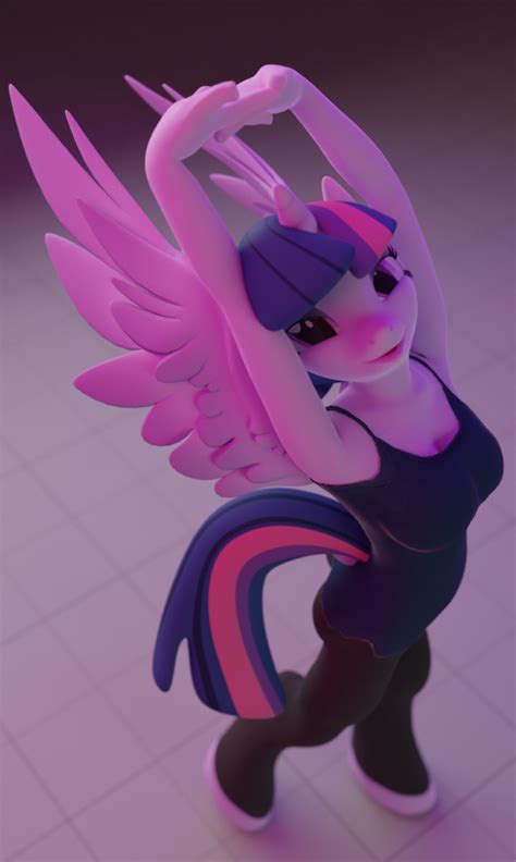 2811967 safe artist moonbucket twilight sparkle alicorn anthro unguligrade anthro 3d