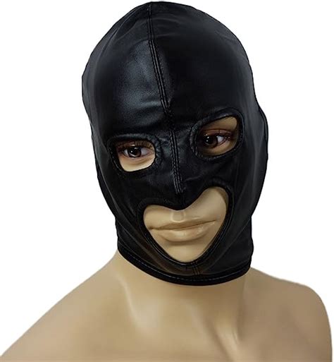Kopfmaske BDSM Bondage Maske mit erotischen Augen und Mundöffnung SM Swingermaske aus