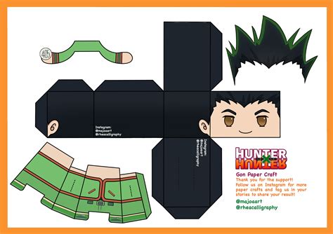 Hxh Gon Paper Craft Anime Crafts Anime Paper Paper Doll Template