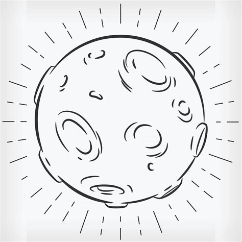 Doodle Full Moon Hand Drawn Sketch Vector Illustration Clipart 2503035