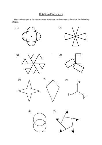 Rotational Symmetry Worksheet By Dannytheref Teaching Resources Tes