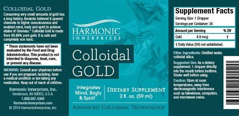 Colloidal Gold From Harmonic Innerprizes Energetic Nutrition