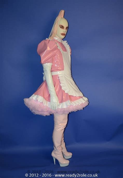 The Hi Alice Even More In Baby Pink Pvc Maid Dress Etsy ウェイター