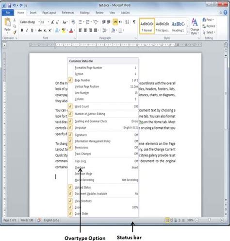 Insert Text In Word 2010