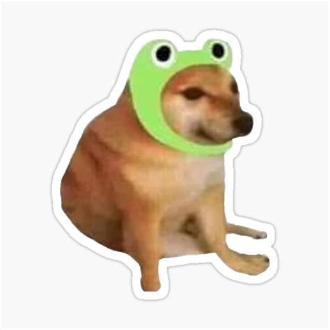 Cheems Frog Hat Sticker For Sale By Nagit Redbubble
