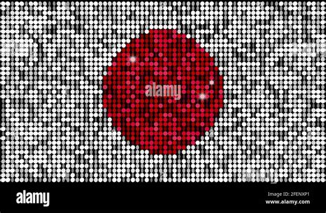 Flag Of Japan Seamless Looping With Reflectors And Sparkles Stock