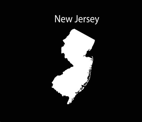 New Jersey Map Vector Illustration In Black Background 11774476 Vector