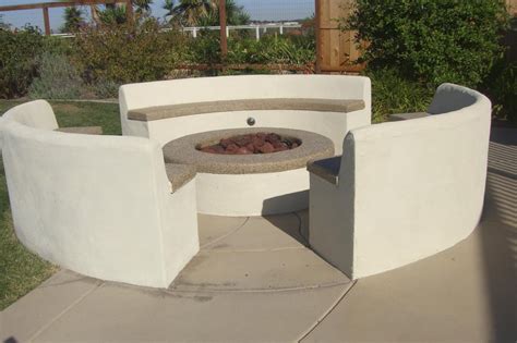 In this episode i build a modern / contemporary gas fire pit out of concrete. Fire Pit & Bench with a stucco finish and exposed ...