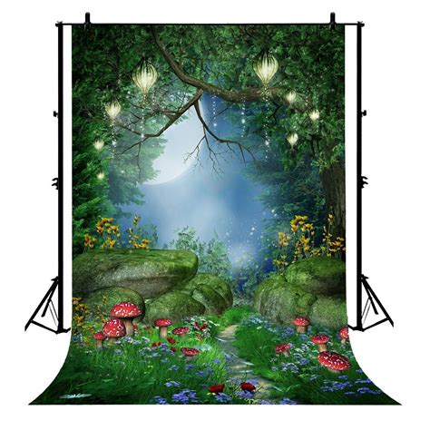 5x7ft Party Green Forest Polyester Photo Background Portrait Backdrop