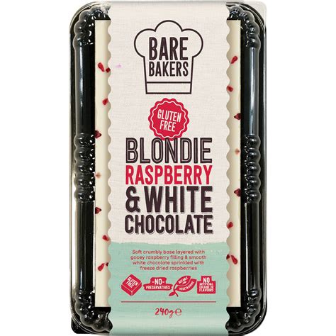 Bare Bakers Blondie Raspberry And White Chocolate Slice 240g Woolworths