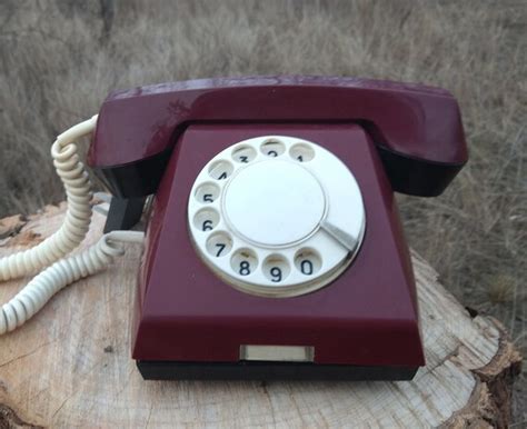 Vintage Old Rotary Phone Red Soviet Telephone 1980s Etsy