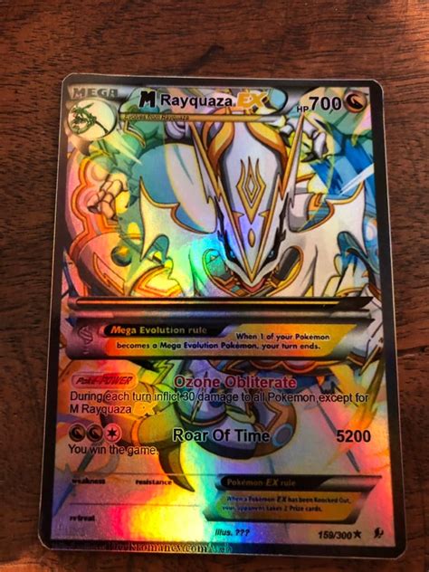 M Rayquaza Ex Gx Mega Full Art Shiny Orica Pokemon Trading Etsy