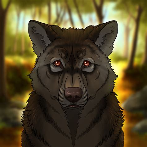 Yellow And Black Anime Wolf