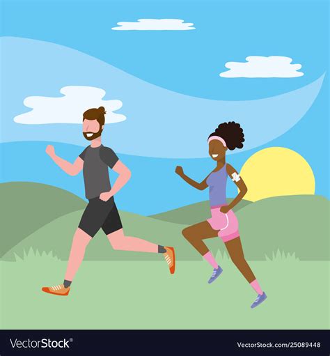 Fitness Exercise Cartoon Royalty Free Vector Image