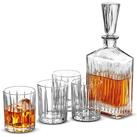 Van daemon twist whiskey glasses. Crystal Whiskey Decanter Set - High-End 5-Piece Whiskey ...