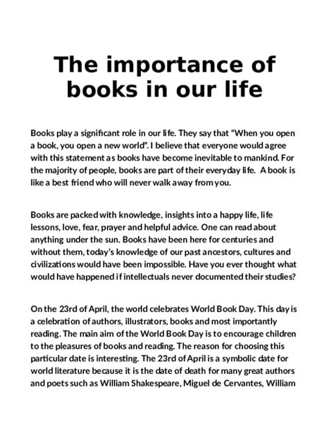 The Importance Of Books In Our Life Aslah Tp