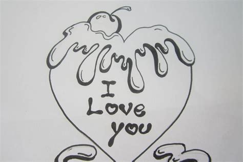 How To Draw A Valentine Heart With Chocolate Letters I Love You I Love You Drawings Valentine