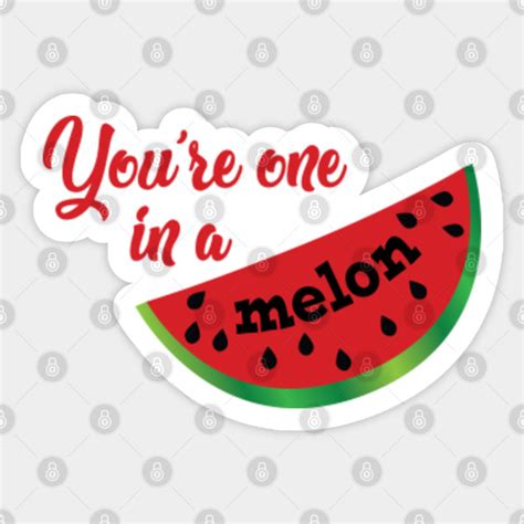 Youre One In A Melon Watermelon Lover Sticker Teepublic