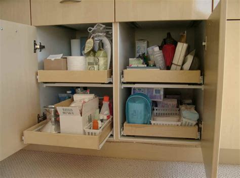 Pull out shelves are a great way to add storage efficiency and ergonomics to your existing cabinets. pull out shelving for bathroom cabinets storage solution ...