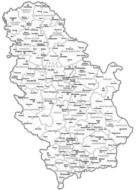 Gradovi Geografska Karta Srbije 50 Gradova Srbije 50 Cities Of Serbia