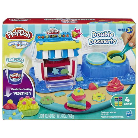 Play Doh Sweet Shoppe Double Desserts Food Set With 4 Cans Of Play Doh