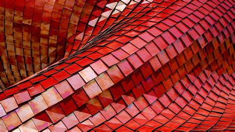 Red Roof Wallpaper 4k Tiles Modern Architecture Pattern